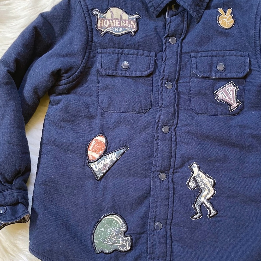 Tailor Vintage Button Down Shirt Jacket In Navy - Picture 3 of 7